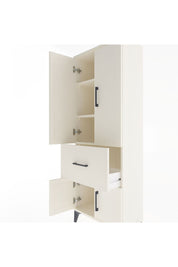 Arges Dolap 3 Raflı Tek Çekmeceli 4 Kapaklı 60x30x163 Aytaşı-Aytaşı