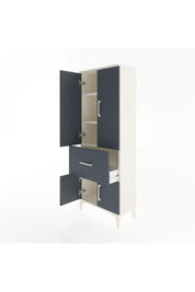 Arges Dolap 3 Raflı Tek Çekmeceli 4 Kapaklı 60x30x163 Aytaşı-Antrasit