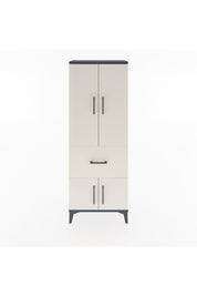 Arges Dolap 3 Raflı Tek Çekmeceli 4 Kapaklı 60x30x163 Antrasit-Aytaşı