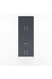 Arges Dolap 3 Raflı Tek Çekmeceli 4 Kapaklı 60x30x163 Antrasit-Antrasit