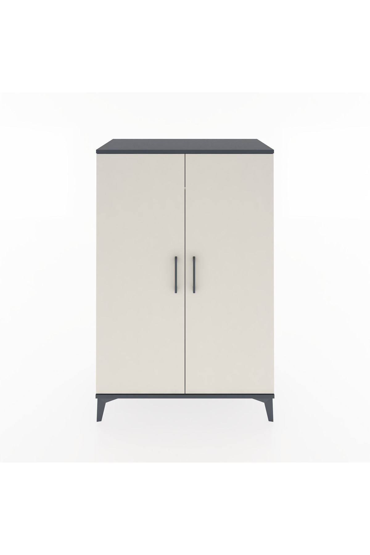 Hyperion Dolap 2 Kapaklı Tek Askılı 88x44x134 Antrasit-Aytaşı