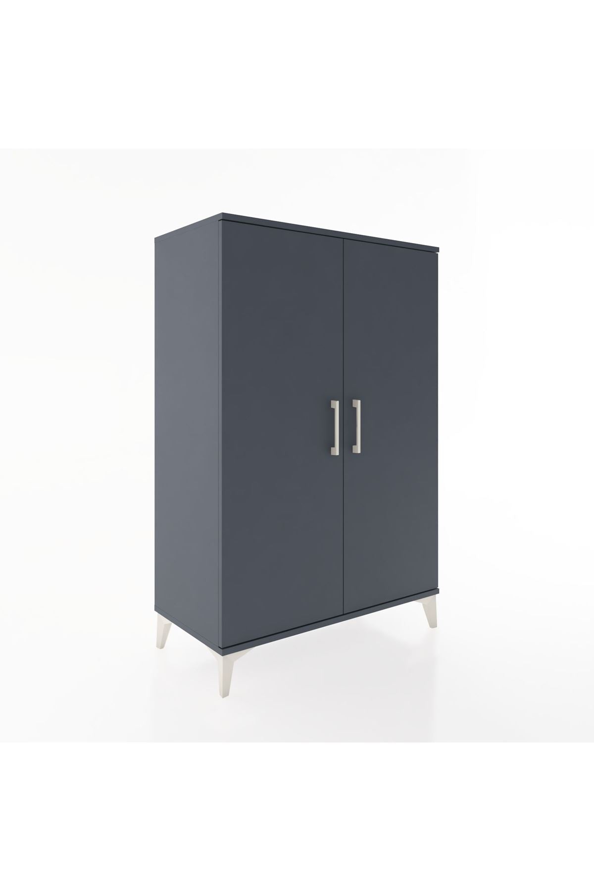 Hyperion Dolap 2 Kapaklı Tek Askılı 88x44x134 Antrasit-Antrasit