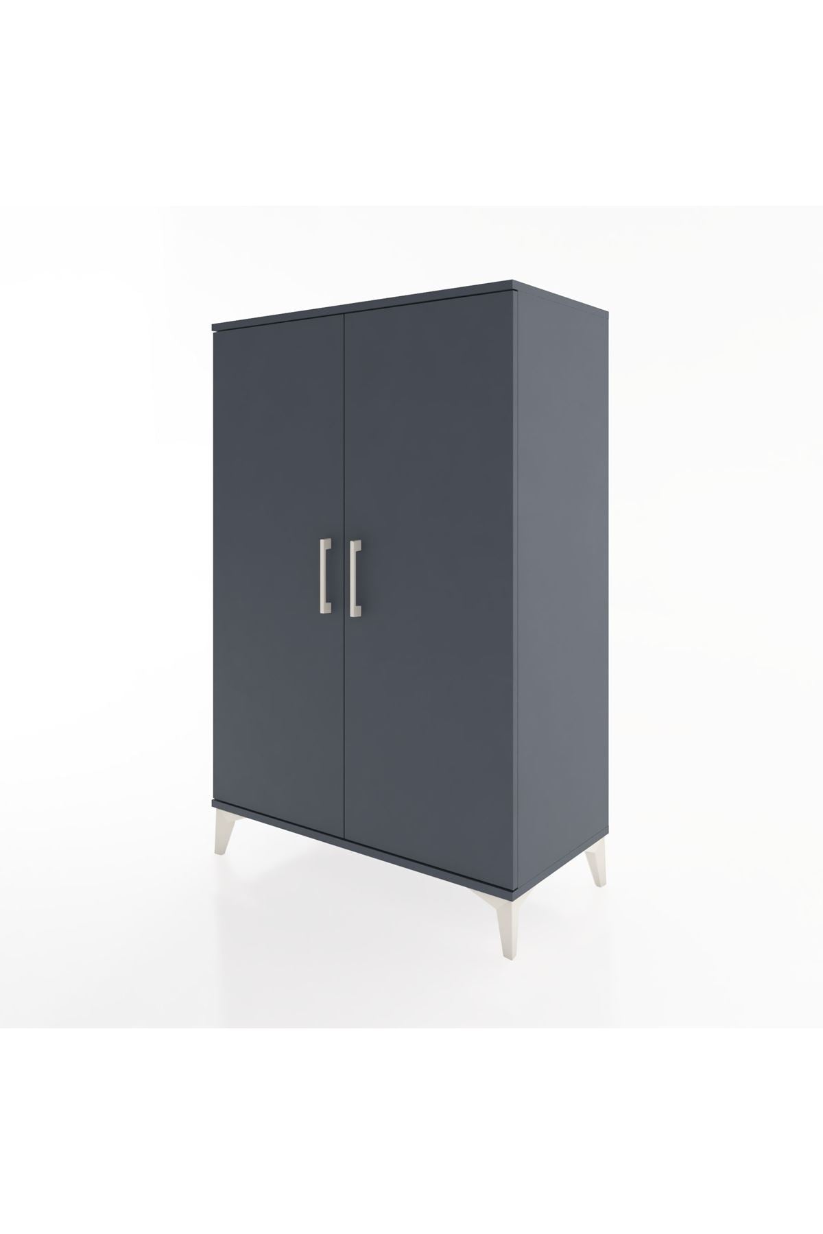 Hyperion Dolap 2 Kapaklı Tek Askılı 88x44x134 Antrasit-Antrasit