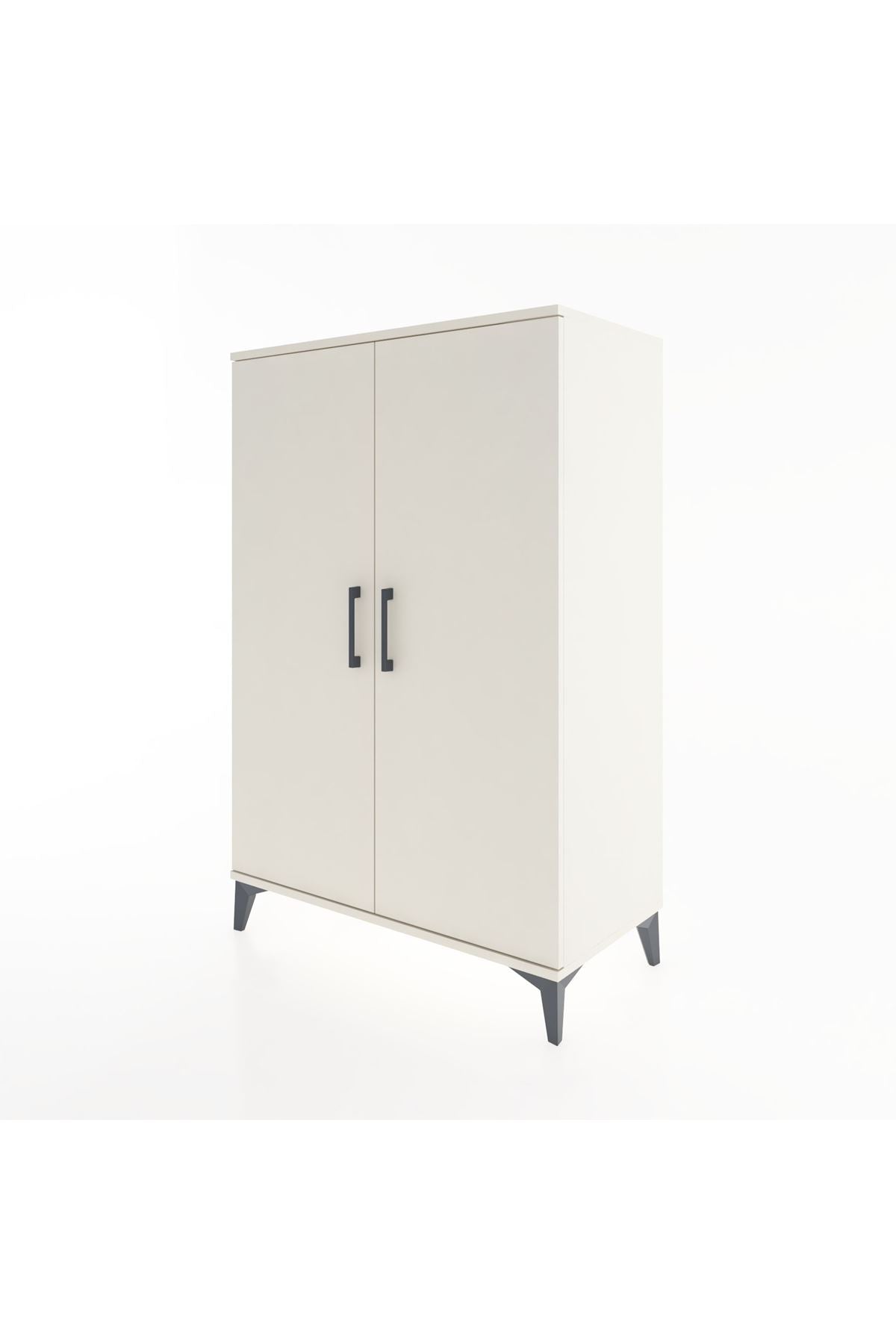 Hyperion Dolap Tek Raflı 2 Kapaklı Tek Askılı 88x44x134 - S51M112V1B