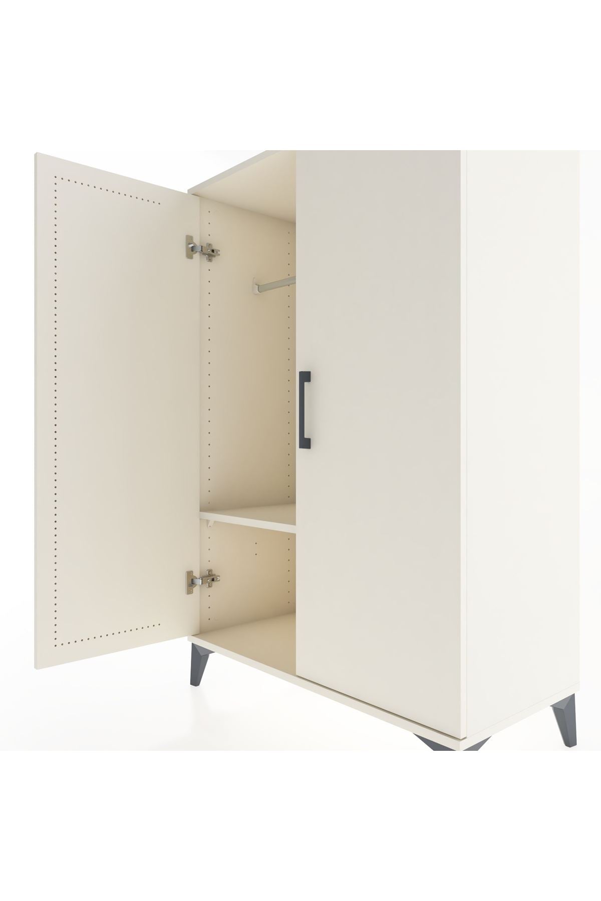 Hyperion Dolap Tek Raflı 2 Kapaklı Tek Askılı 88x44x134 - S51M112V1B