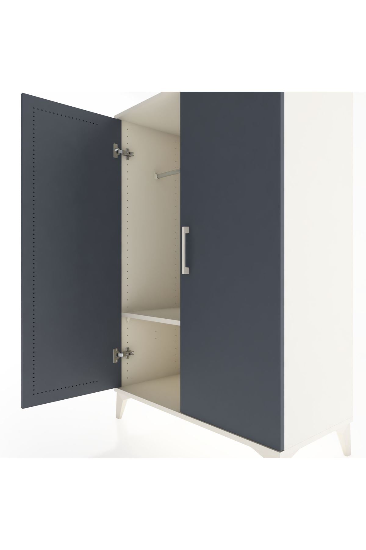Hyperion Dolap Tek Raflı 2 Kapaklı Tek Askılı 88x44x134 - S51M112V2B