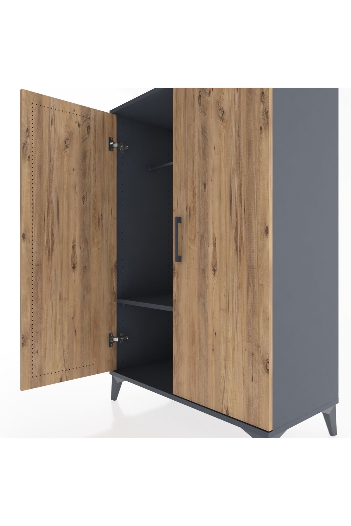 Hyperion Dolap Tek Raflı 2 Kapaklı Tek Askılı 88x44x134 - S51M112V6B