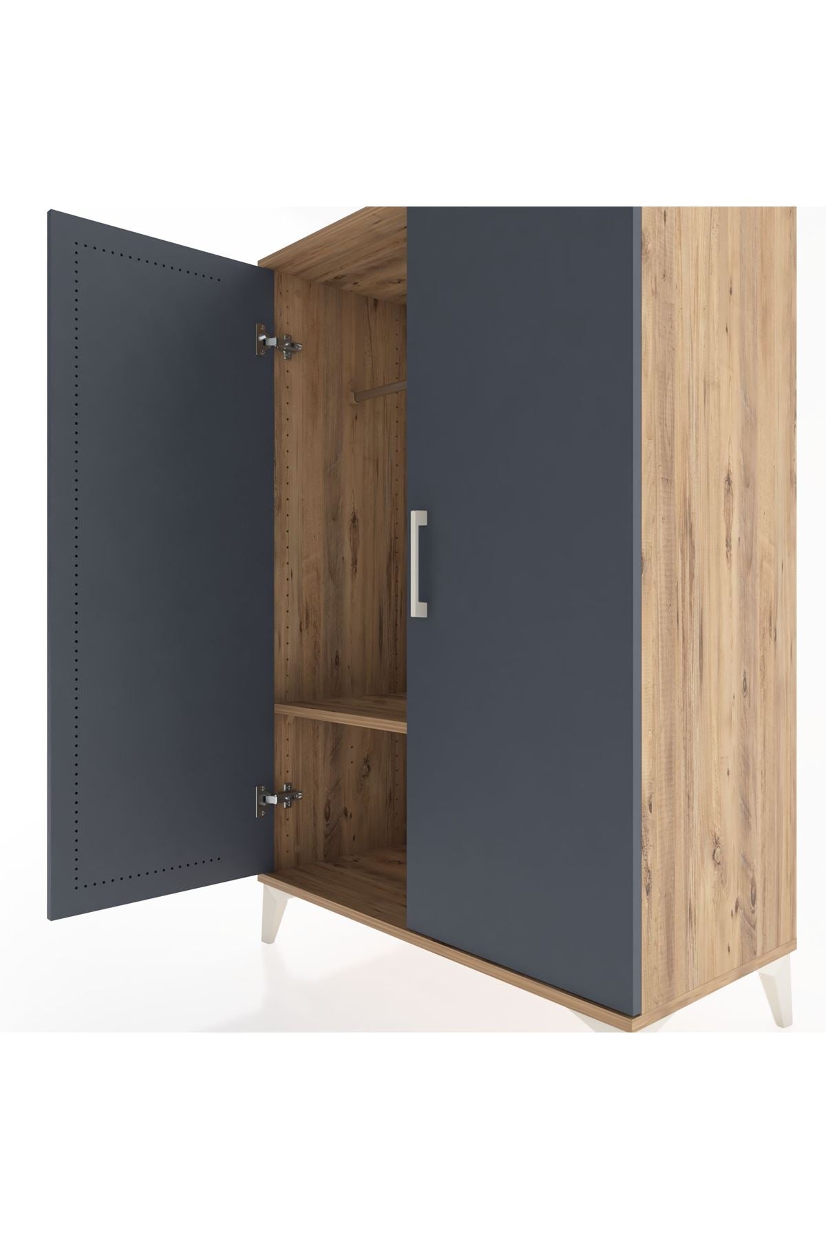 Hyperion Dolap Tek Raflı 2 Kapaklı Tek Askılı 88x44x134 - S51M112V8B