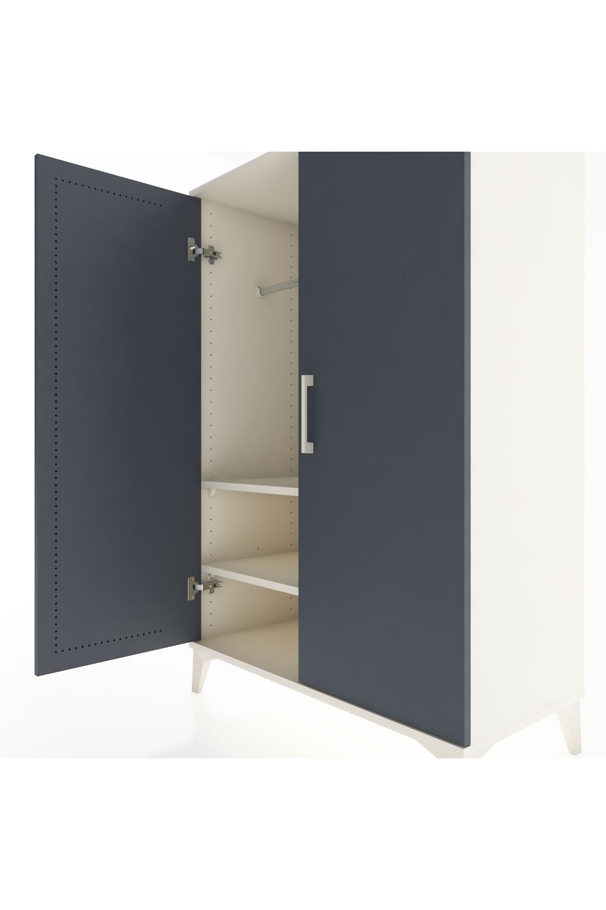Hyperion Dolap 2 Raflı 2 Kapaklı Tek Askılı 88x44x134 - S51M113V2B