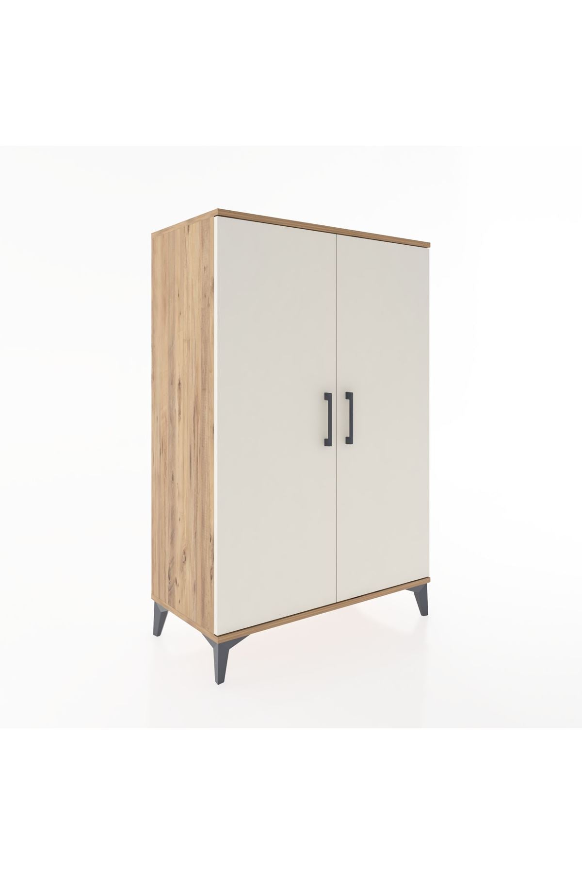 Hyperion Dolap 2 Raflı 2 Kapaklı Tek Askılı 88x44x134 Çam-Aytaşı