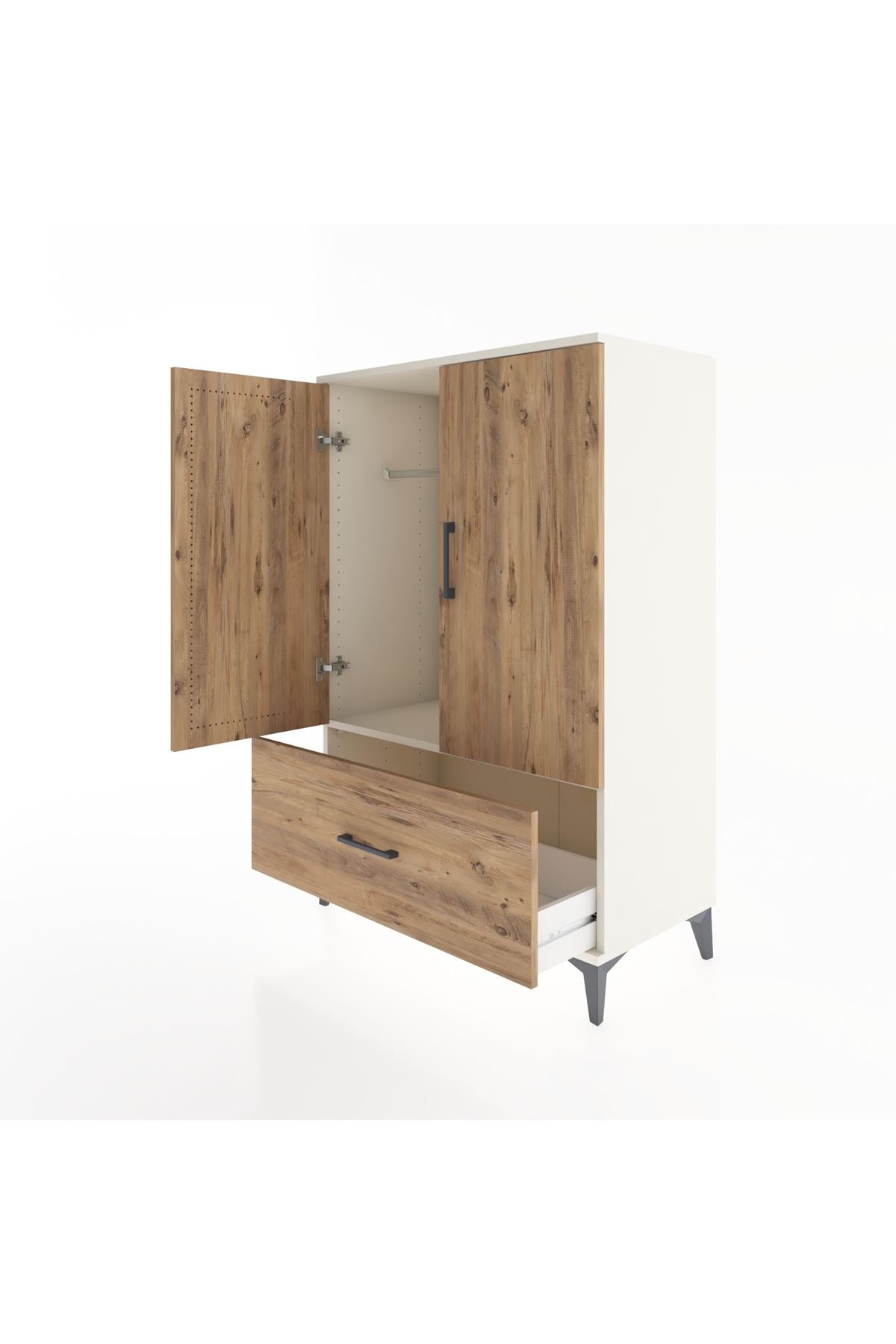 Hyperion Dolap Tek Raflı Tek Çekmeceli Tek Askılı 88x44x134 - S51M114V3B