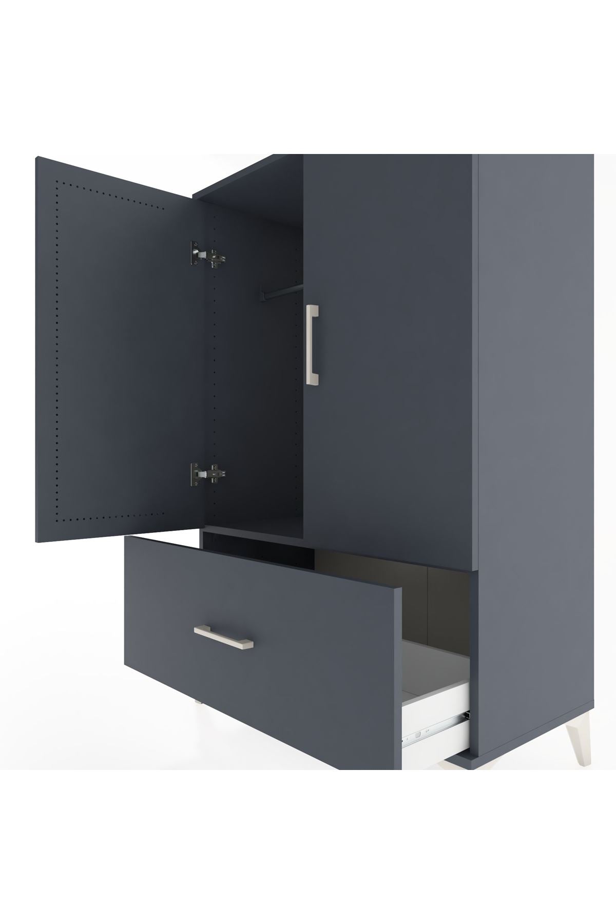 Hyperion Dolap Tek Raflı Tek Çekmeceli Tek Askılı 88x44x134 - S51M114V5B