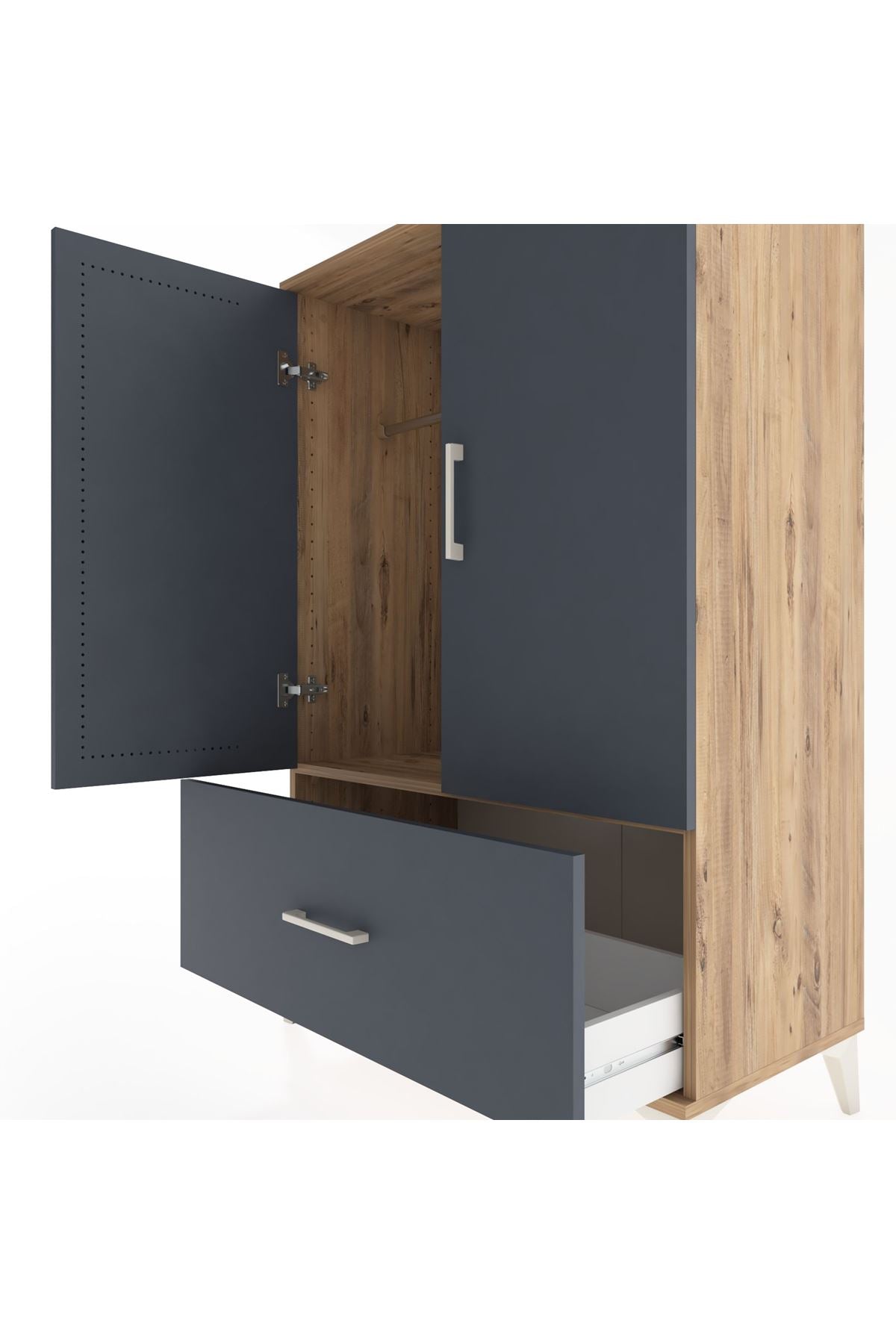 Hyperion Dolap Tek Raflı Tek Çekmeceli Tek Askılı 88x44x134 - S51M114V8B