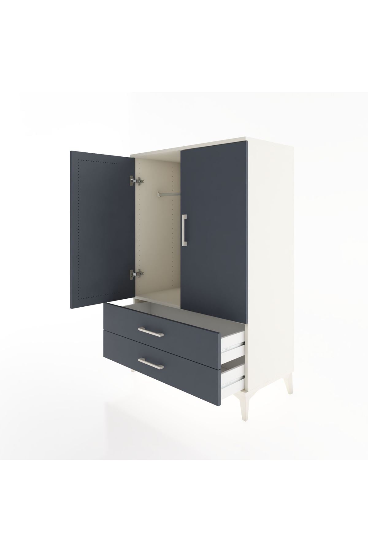 Hyperion Dolap Tek Raflı 2 Çekmeceli Tek Askılı 88x44x134 - S51M115V2B