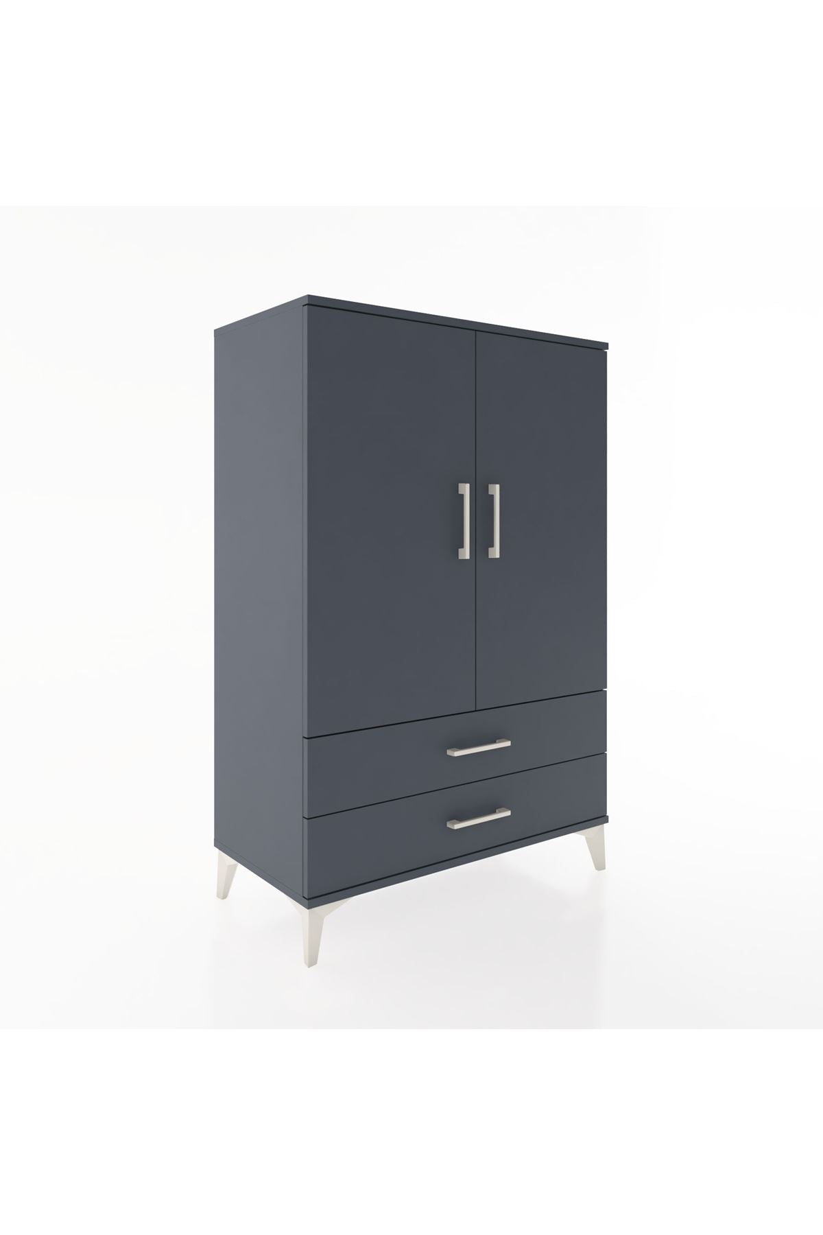 Hyperion Dolap Tek Raflı 2 Çekmeceli Tek Askılı 88x44x134 - S51M115V5B