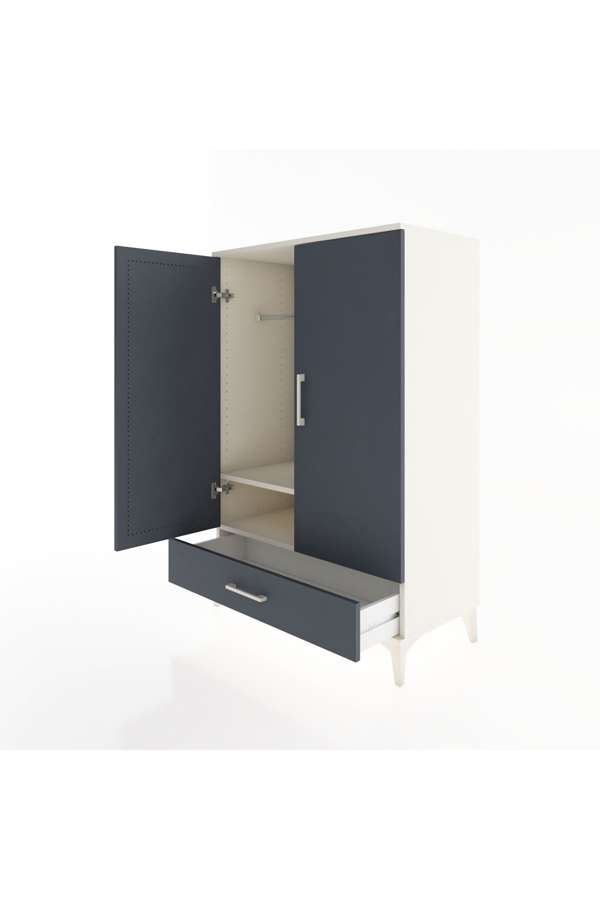 Hyperion Dolap Tek Raflı Tek Çekmeceli Tek Askılı 88x44x134 - S51M116V2B