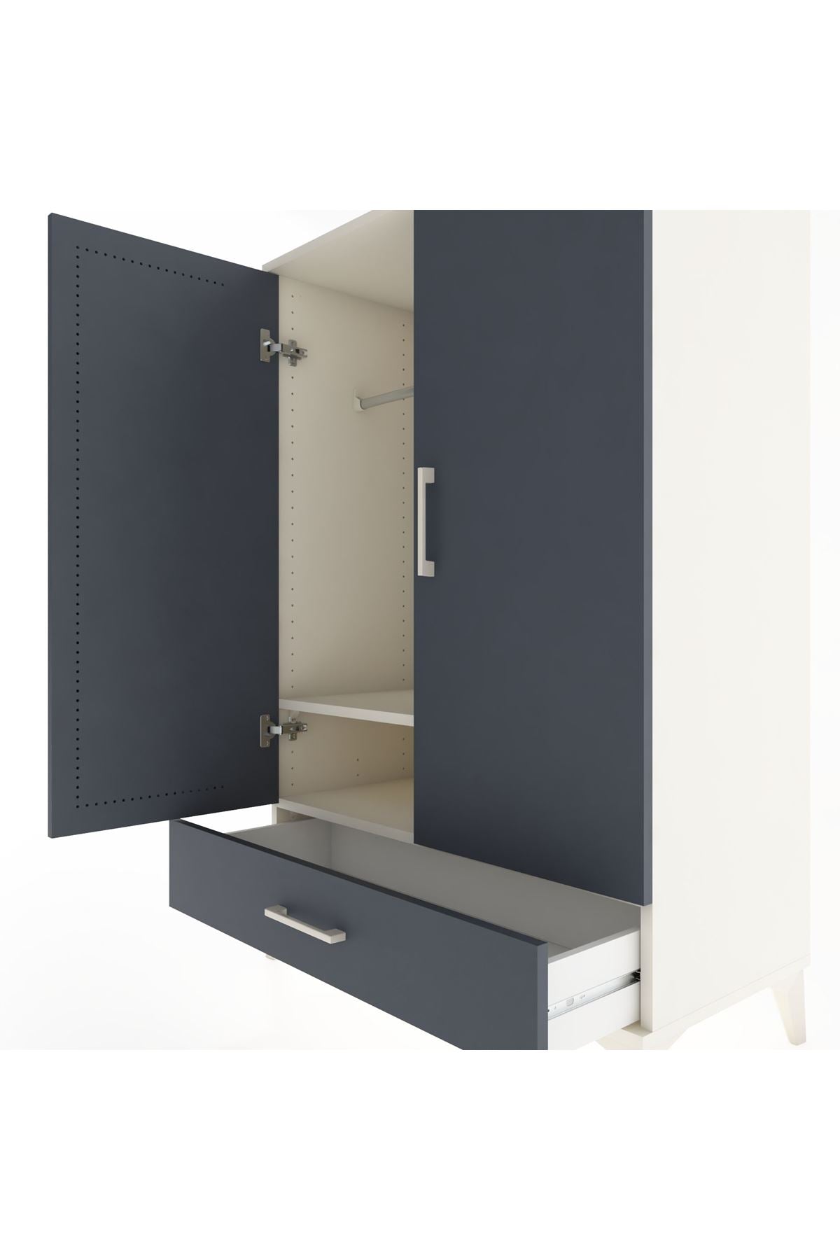 Hyperion Dolap Tek Raflı Tek Çekmeceli Tek Askılı 88x44x134 - S51M116V2B