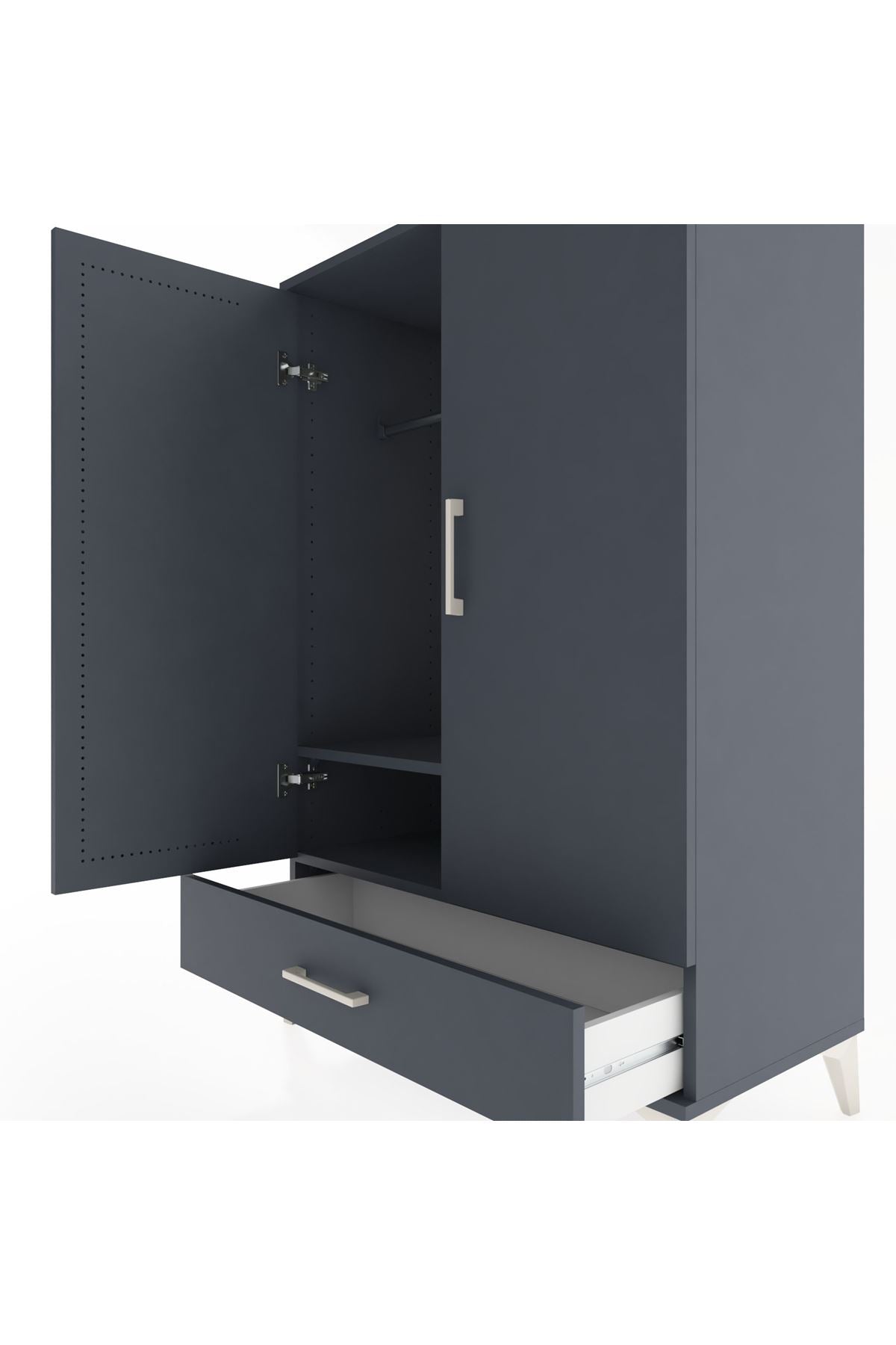 Hyperion Dolap Tek Raflı Tek Çekmeceli Tek Askılı 88x44x134 - S51M116V5B