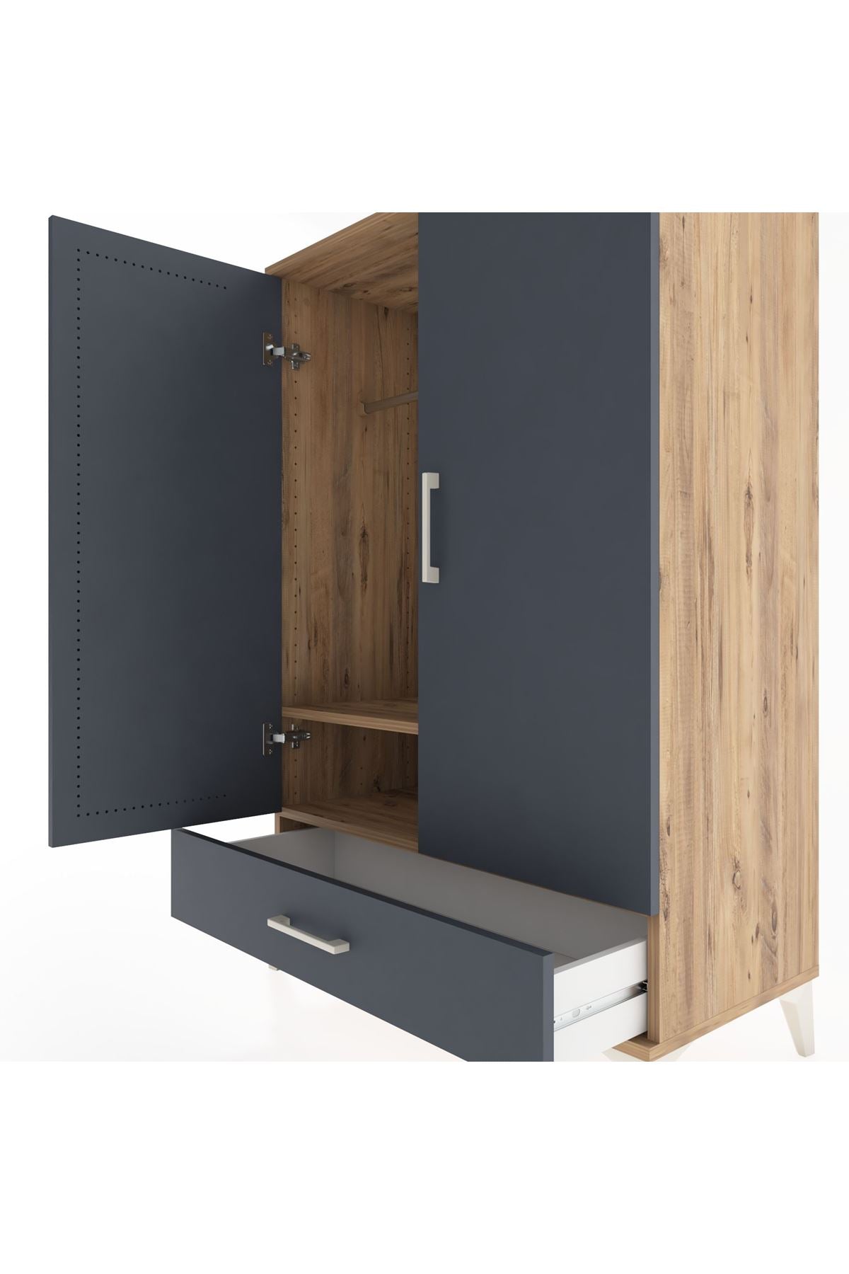 Hyperion Dolap Tek Raflı Tek Çekmeceli Tek Askılı 88x44x134 - S51M116V8B