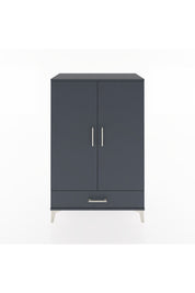 Hyperion Dolap Tek Raflı Tek Çekmeceli Tek Askılı 88x44x134 Antrasit-Antrasit