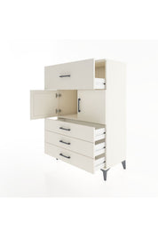 Hyperion Dolap Tek Raflı 4 Çekmeceli 2 Kapaklı 88x44x134 - S51M119V1B
