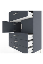 Hyperion Dolap Tek Raflı 4 Çekmeceli 2 Kapaklı 88x44x134 - S51M119V5B