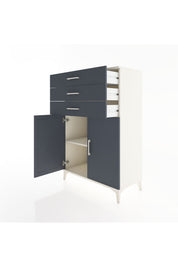 Hyperion Dolap Tek Raflı 3 Çekmeceli 2 Kapaklı 88x44x134 - S51M120V2B