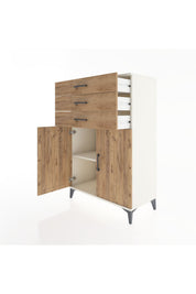 Hyperion Dolap Tek Raflı 3 Çekmeceli 2 Kapaklı 88x44x134 - S51M120V3B