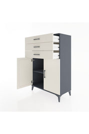 Hyperion Dolap Tek Raflı 3 Çekmeceli 2 Kapaklı 88x44x134 - S51M120V4B