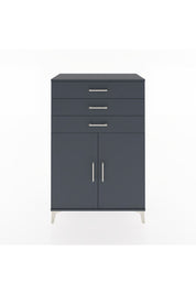 Hyperion Dolap Tek Raflı 3 Çekmeceli 2 Kapaklı 88x44x134 Antrasit-Antrasit