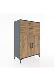 Hyperion Dolap Tek Raflı 3 Çekmeceli 2 Kapaklı 88x44x134 - S51M120V6B