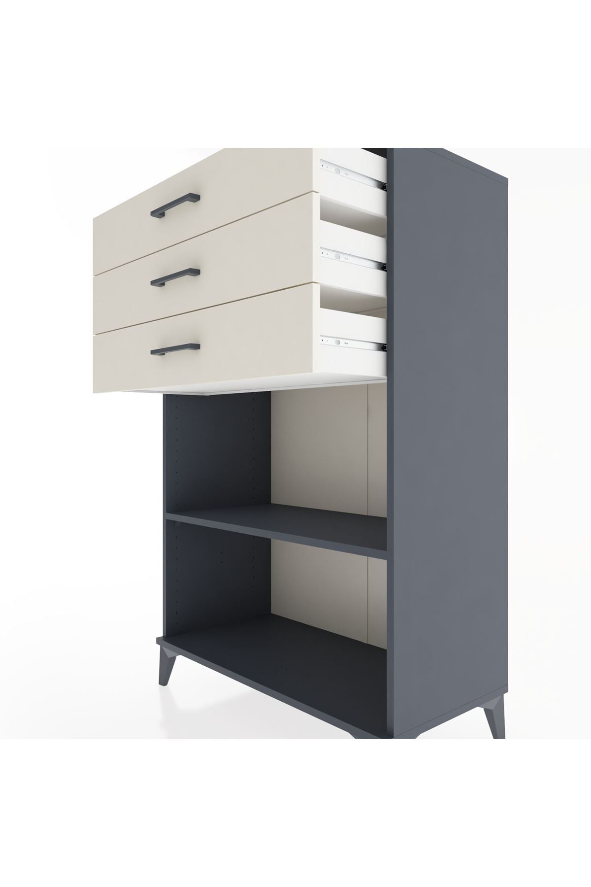 Hyperion Dolap Tek Raflı 3 Çekmeceli 88x44x134 - S51M121V4B