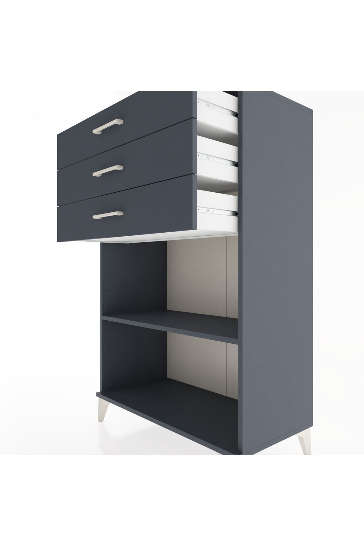 Hyperion Dolap Tek Raflı 3 Çekmeceli 88x44x134 - S51M121V5B