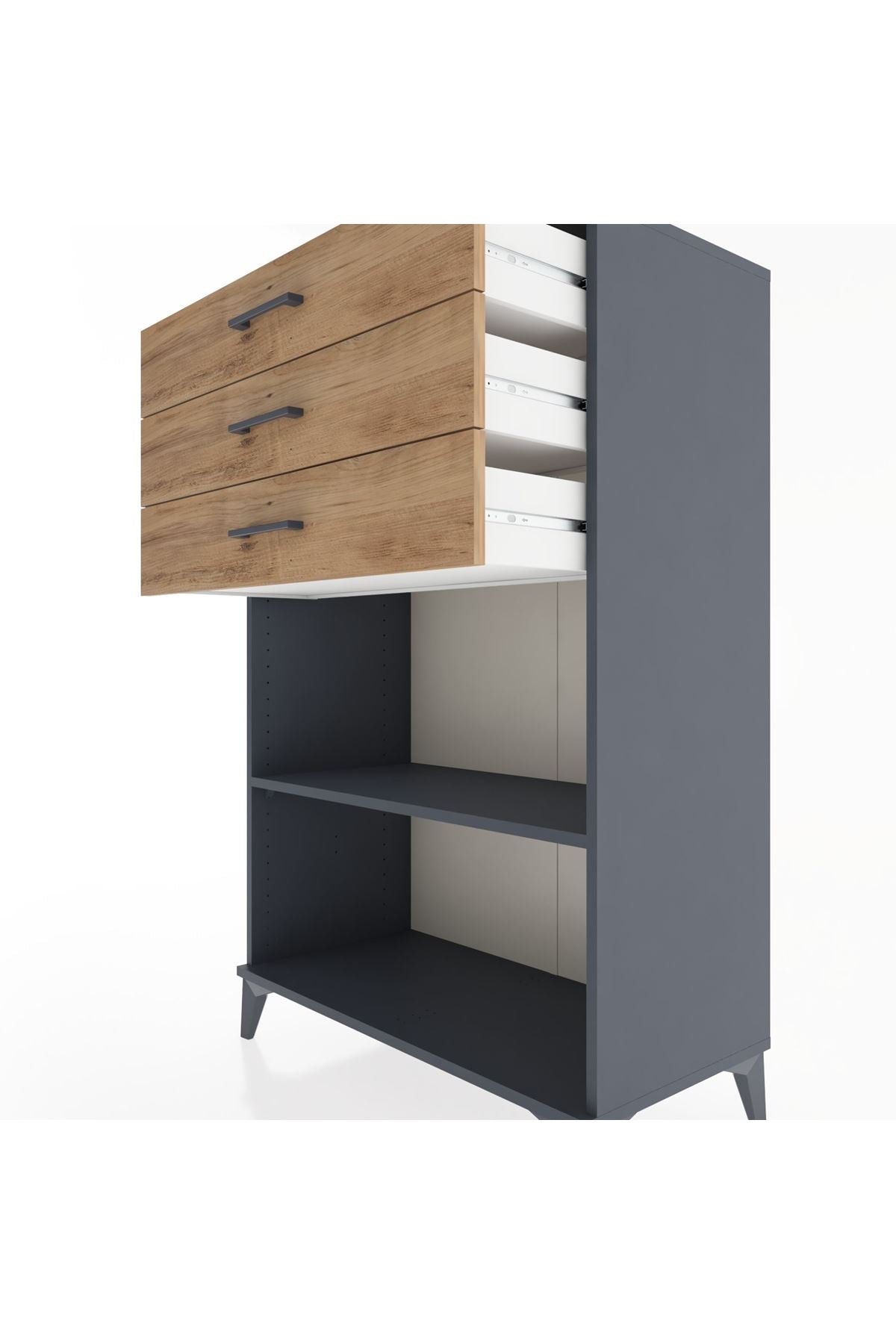 Hyperion Dolap Tek Raflı 3 Çekmeceli 88x44x134 - S51M121V6B