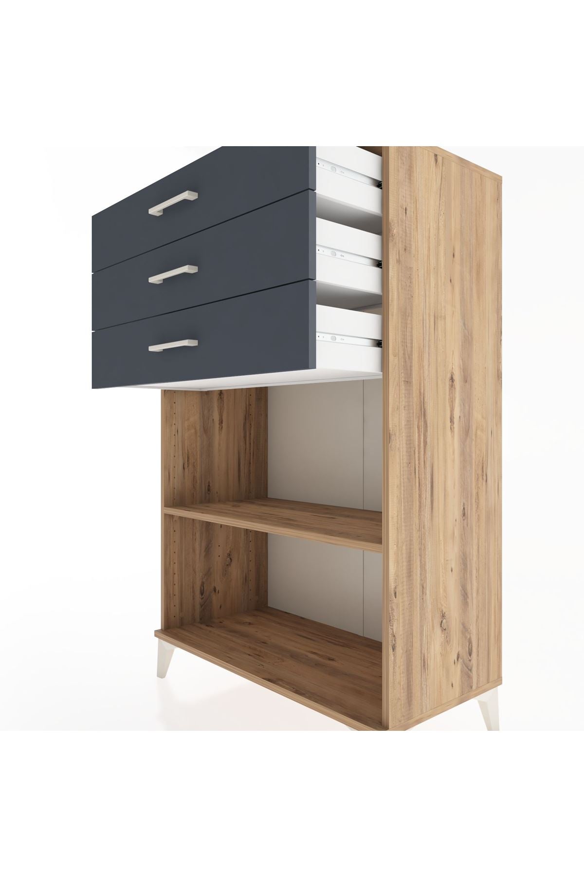 Hyperion Dolap Tek Raflı 3 Çekmeceli 88x44x134 - S51M121V8B