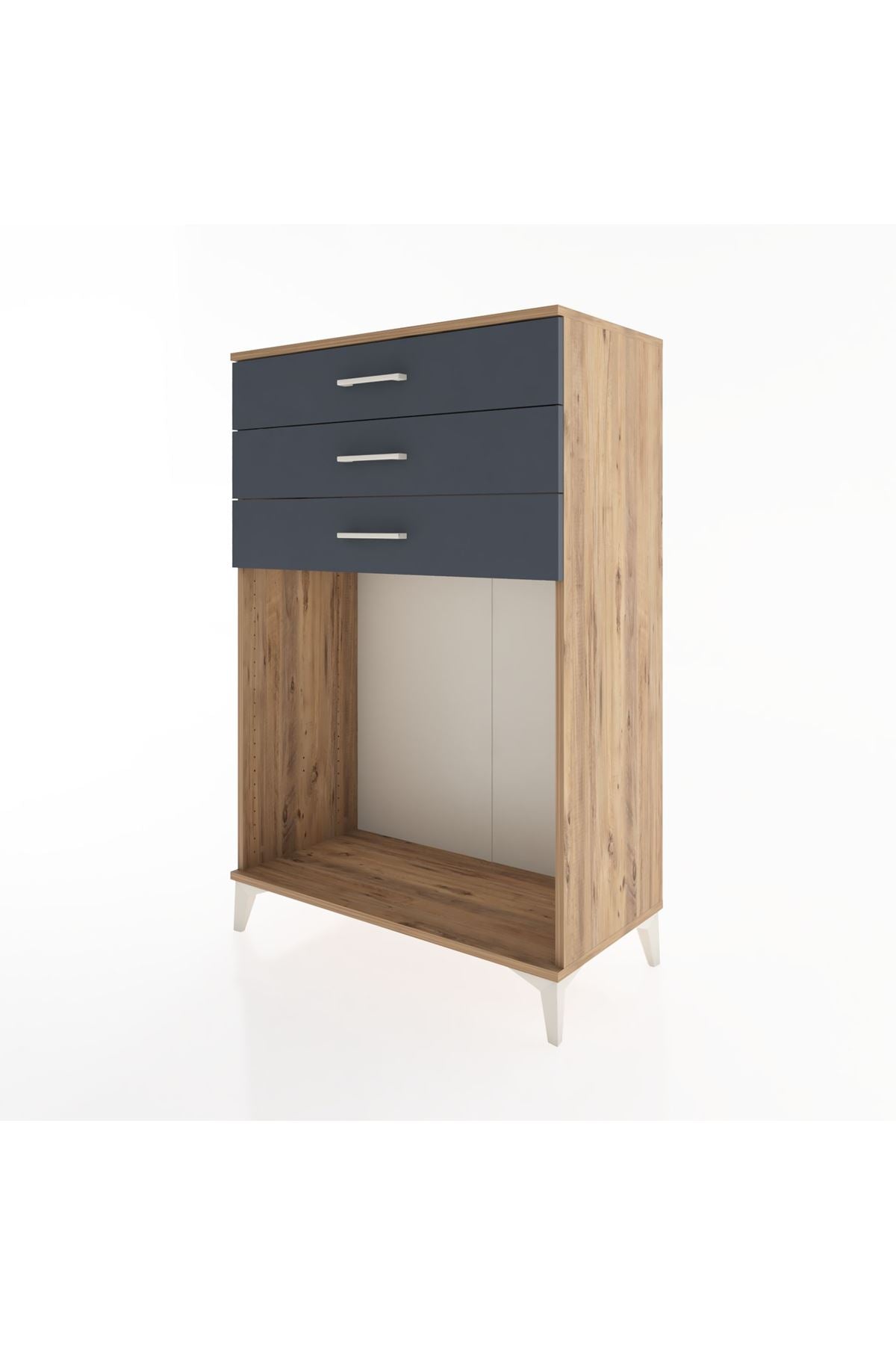 Hyperion Dolap 3 Çekmeceli 88x44x134 Çam-Antrasit