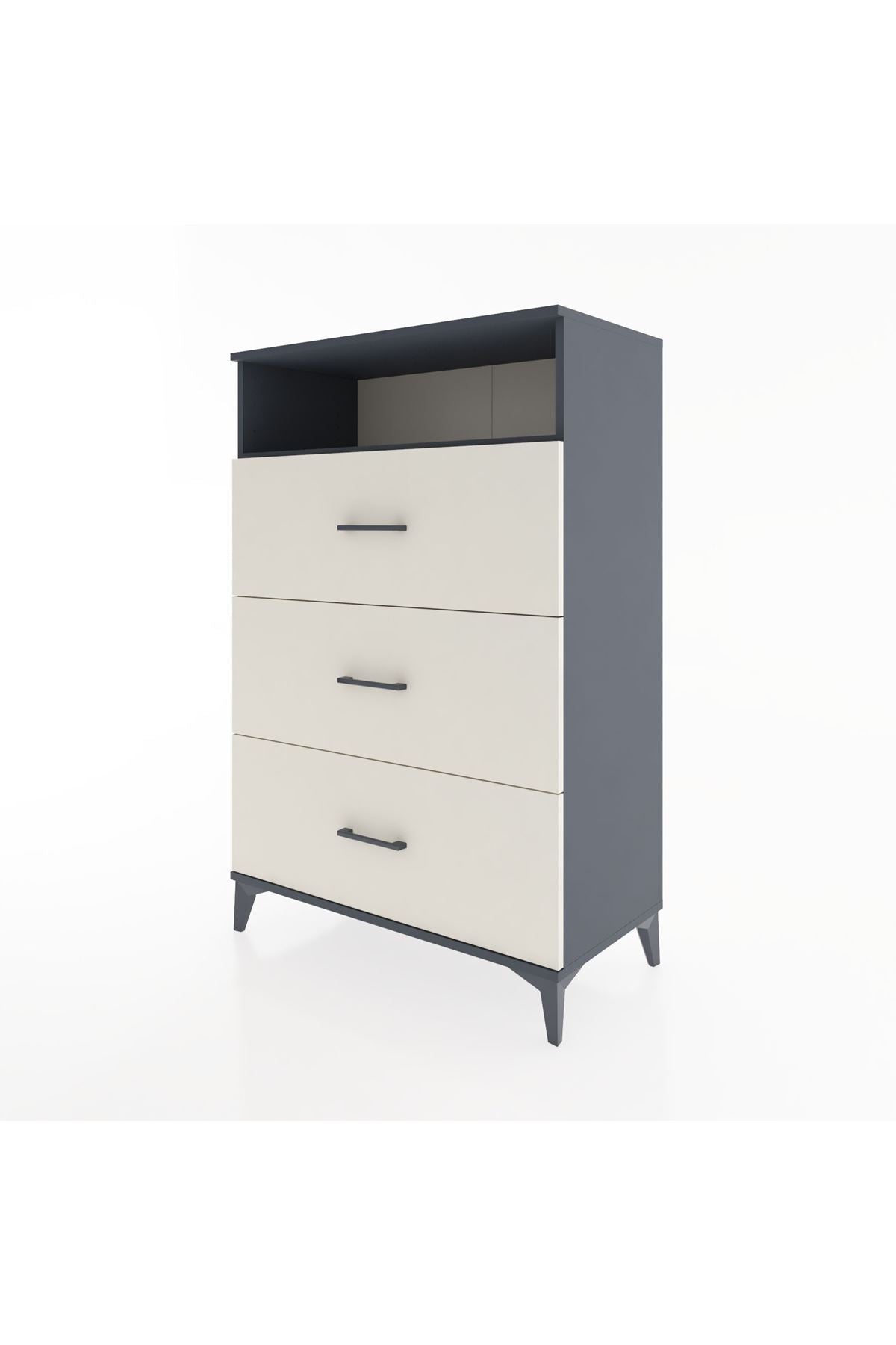 Hyperion Dolap Tek Raflı 3 Çekmeceli 88x44x134 - S51M123V4B