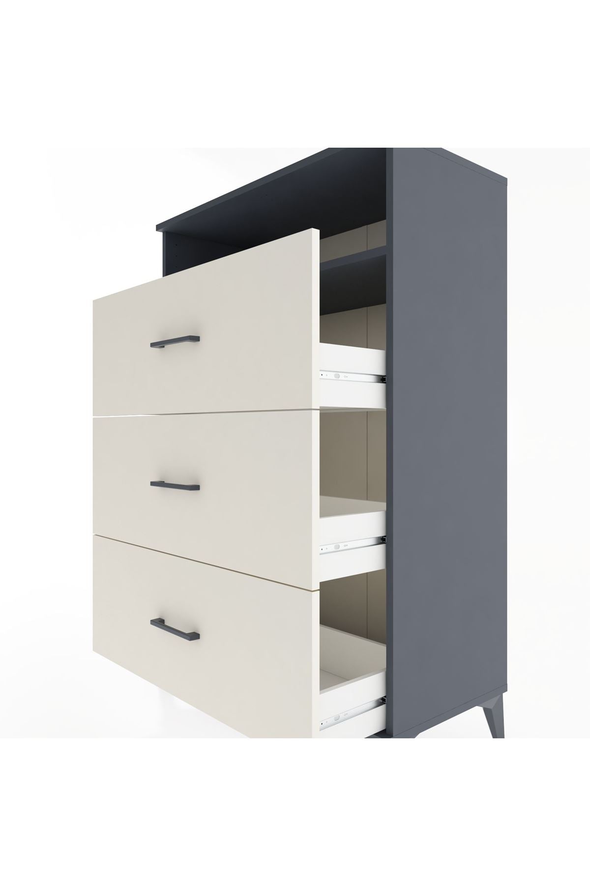 Hyperion Dolap Tek Raflı 3 Çekmeceli 88x44x134 - S51M123V4B