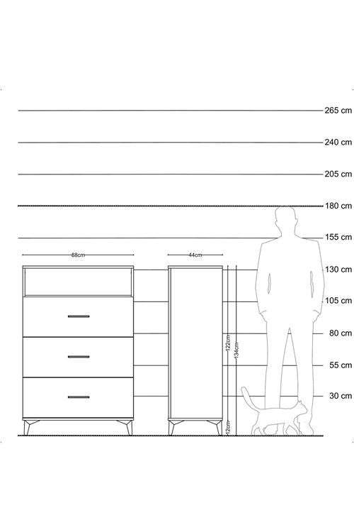 Hyperion Dolap Tek Raflı 3 Çekmeceli 88x44x134 Aytaşı-Çam