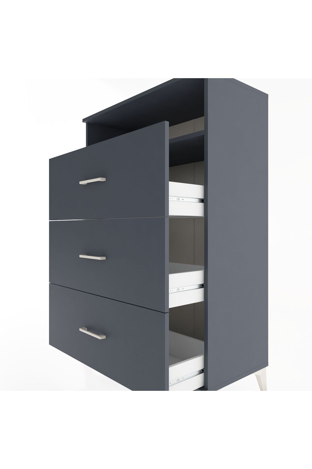 Hyperion Dolap Tek Raflı 3 Çekmeceli 88x44x134 - S51M123V5B