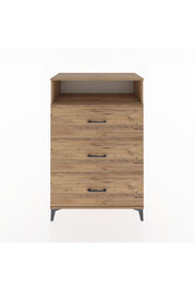 Hyperion Dolap Tek Raflı 3 Çekmeceli 88x44x134 Çam-Çam