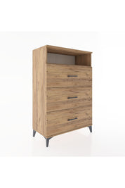 Hyperion Dolap Tek Raflı 3 Çekmeceli 88x44x134 Çam-Çam