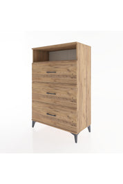 Hyperion Dolap Tek Raflı 3 Çekmeceli 88x44x134 Çam-Çam