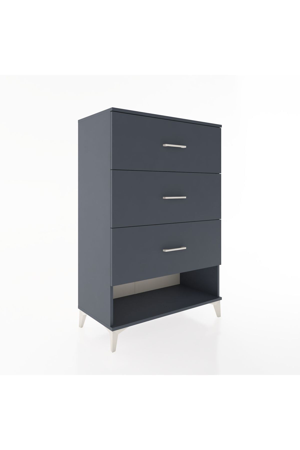 Hyperion Dolap 3 Çekmeceli 88x44x134 Antrasit-Antrasit