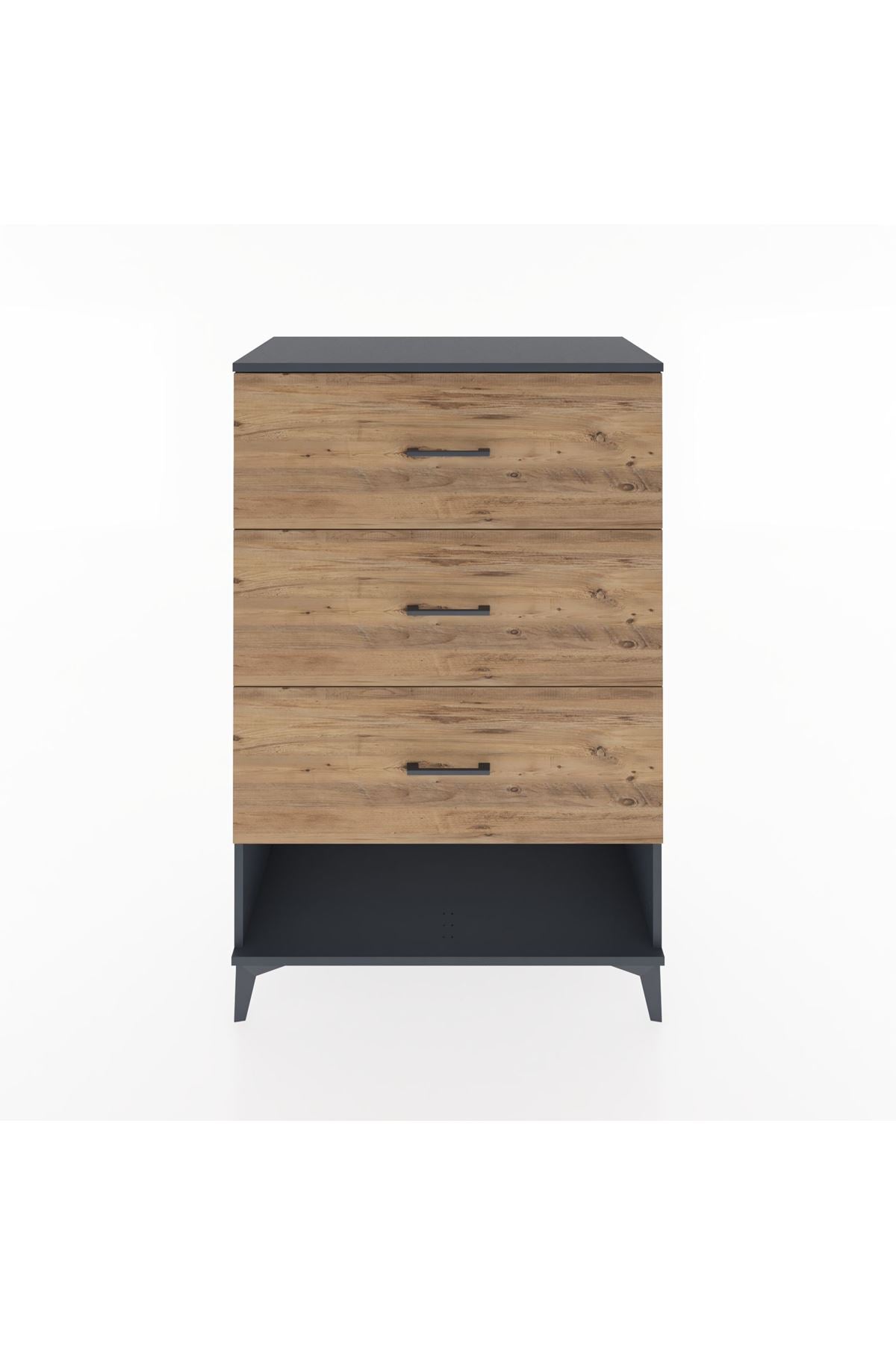 Hyperion Dolap 3 Çekmeceli 88x44x134 Antrasit-Çam