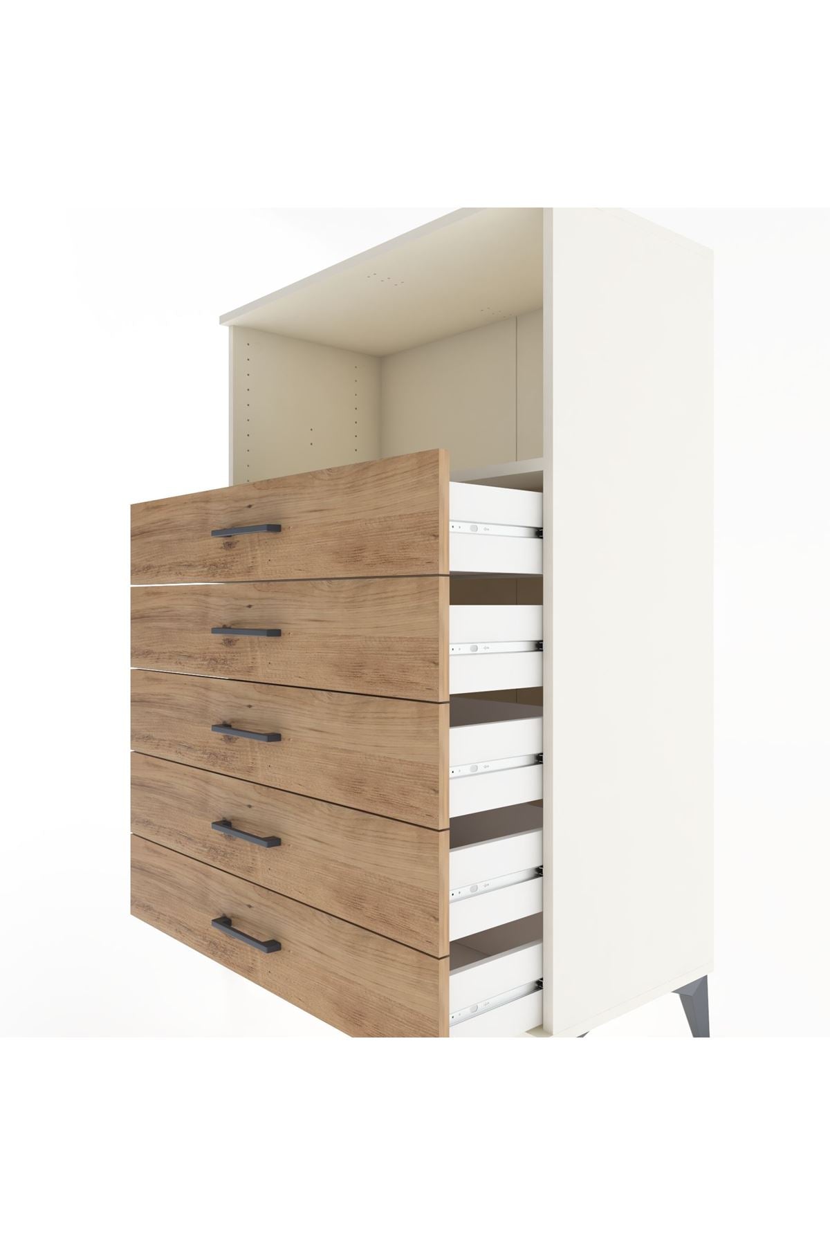 Hyperion Dolap Tek Raflı 4 Çekmeceli 88x44x134 - S51M125V3B