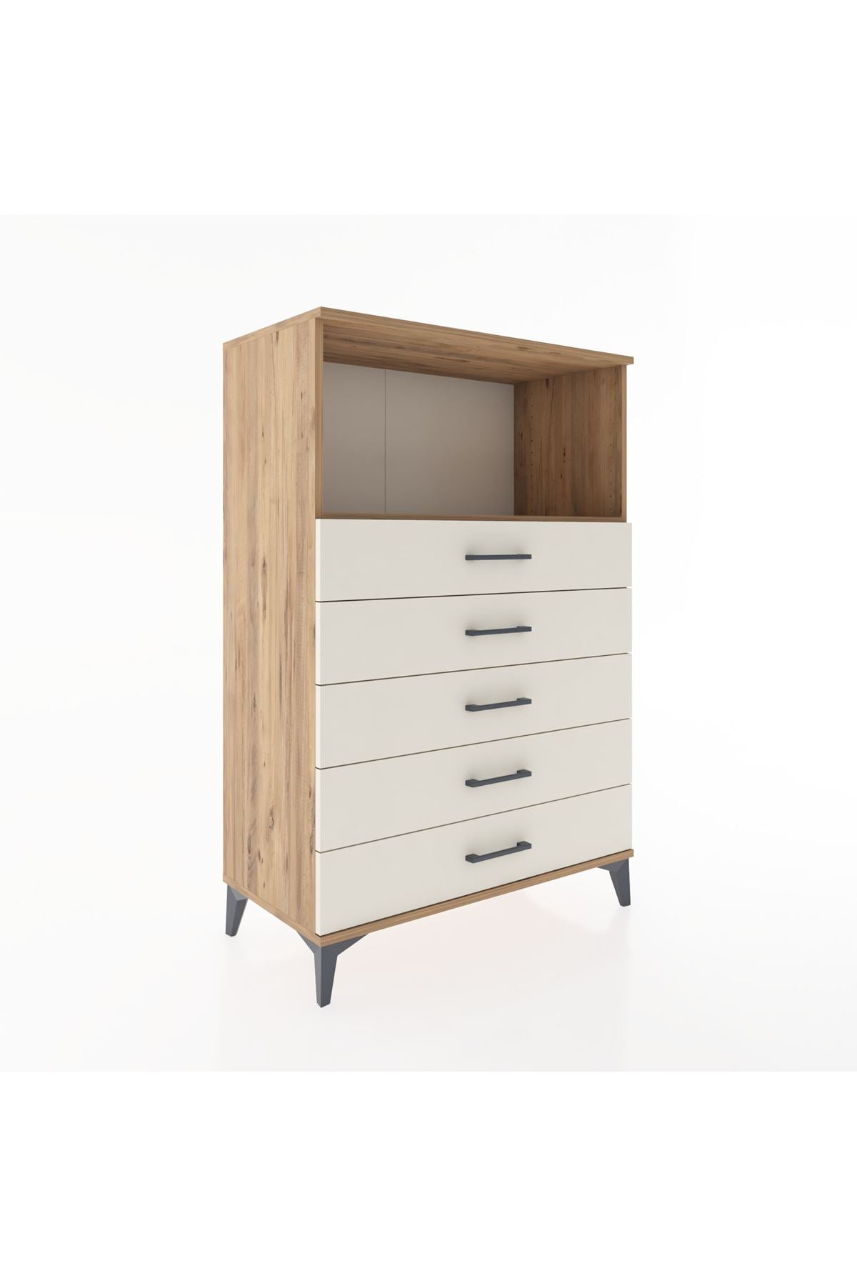 Hyperion Dolap Tek Raflı 4 Çekmeceli 88x44x134 - S51M125V7B