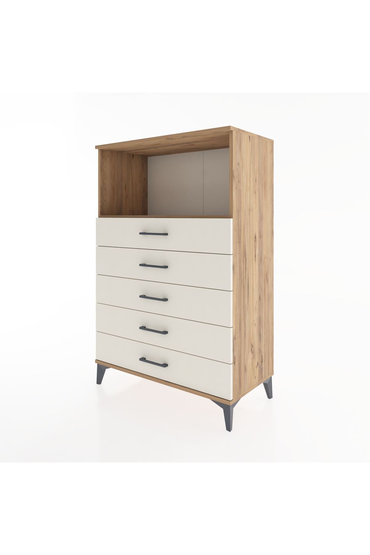 Hyperion Dolap Tek Raflı 4 Çekmeceli 88x44x134 - S51M125V7B