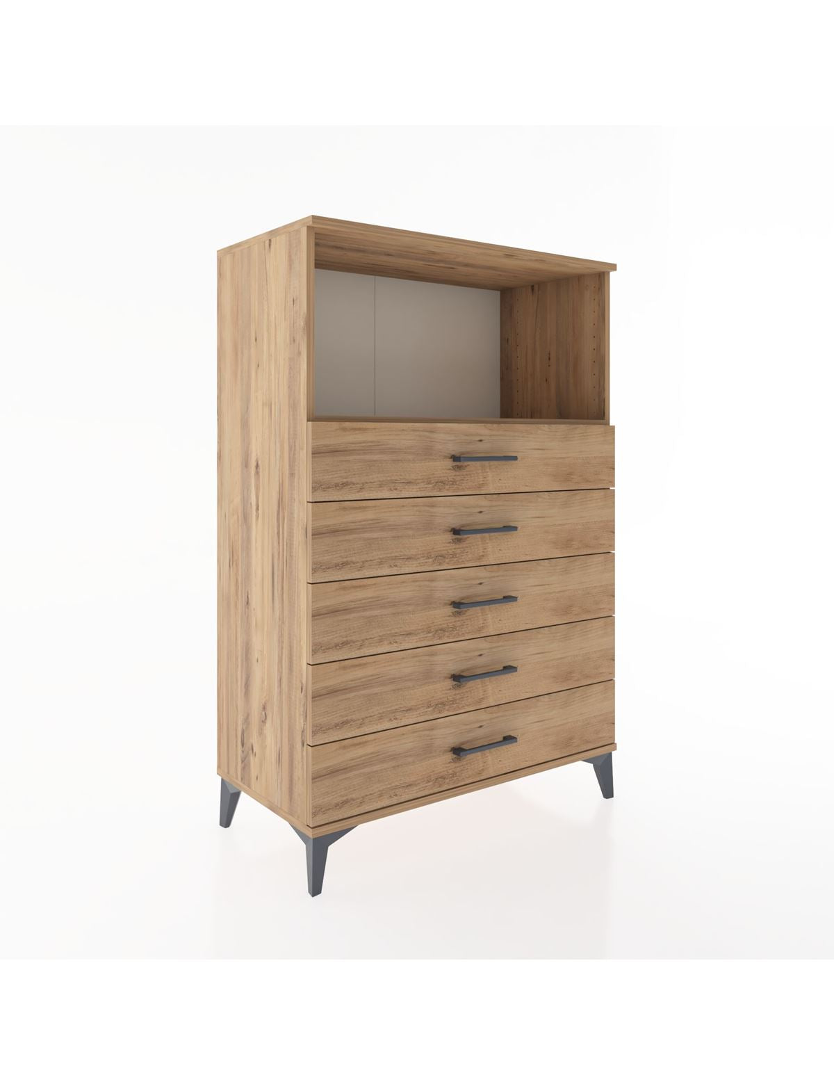 Hyperion Dolap Tek Raflı 4 Çekmeceli 88x44x134 - S51M125V9B
