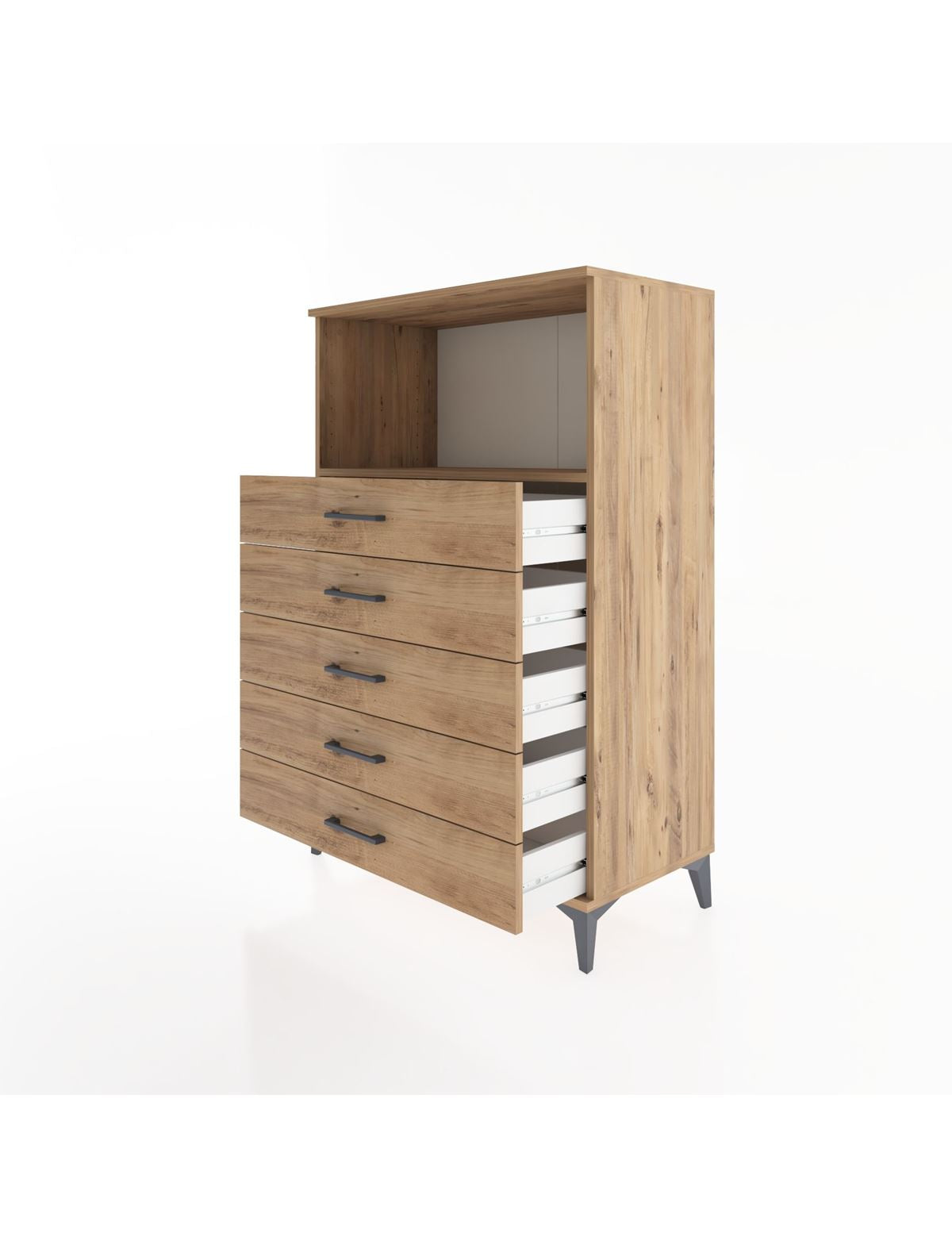 Hyperion Dolap Tek Raflı 4 Çekmeceli 88x44x134 - S51M125V9B